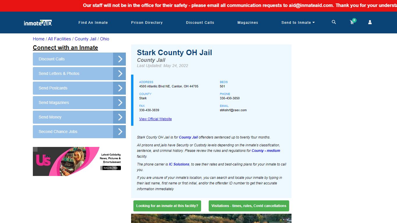 Stark County OH Jail - Inmate Locator - Canton, OH