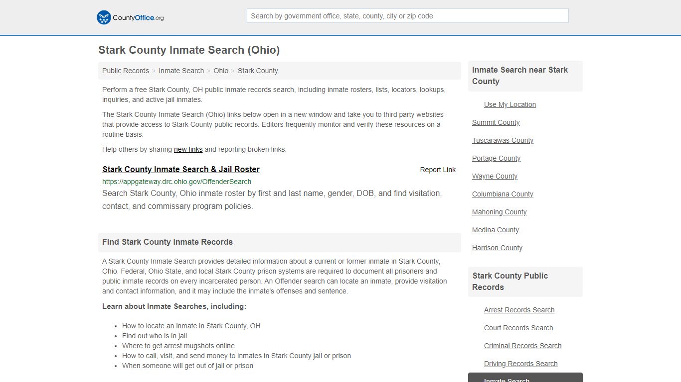 Inmate Search - Stark County, OH (Inmate Rosters & Locators)